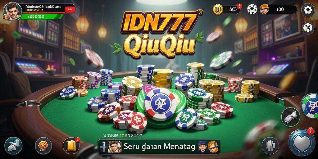 Screenshot IDN777 menampilkan gameplay QiuQiu yang seru dan interaktif.