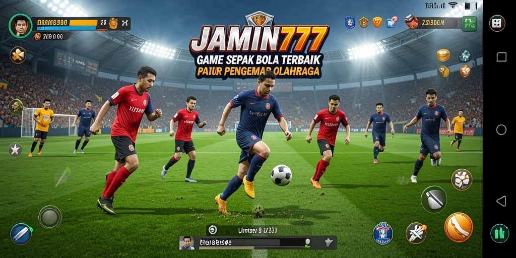 Tampilan gameplay seru dari game sepak bola JAMIN777.