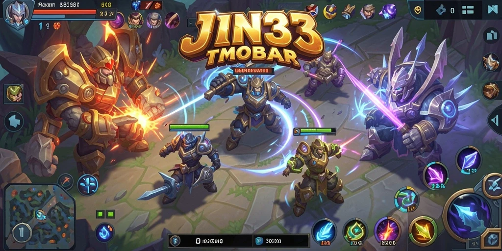 Screenshot JIN33 menunjukkan aksi seru dalam pertarungan MOBA.