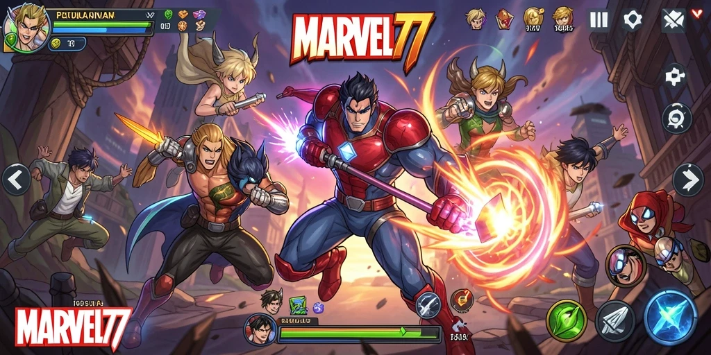 Gameplay menarik dari MARVEL77 yang penuh aksi dan karakter Anime.