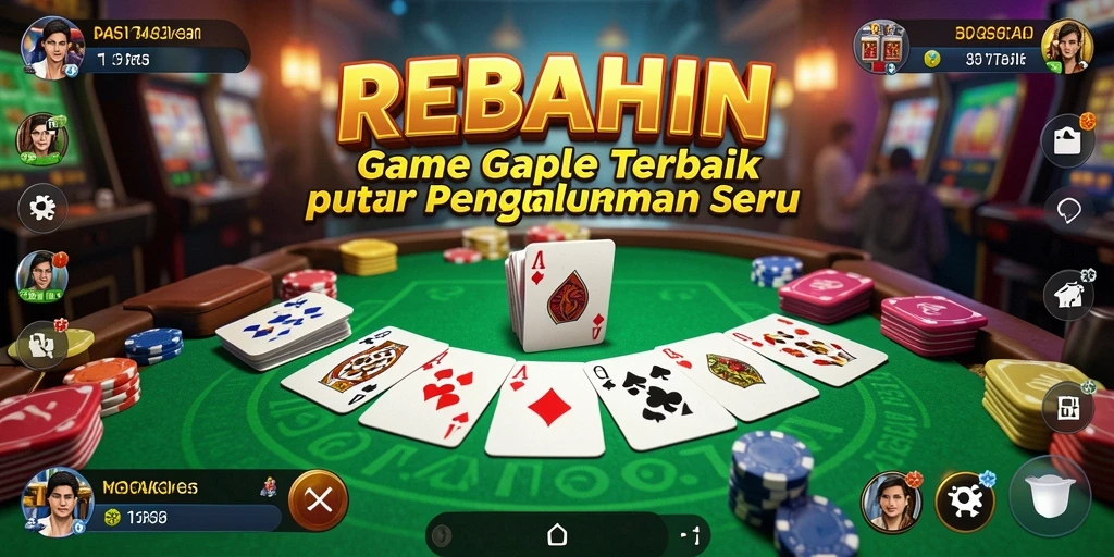 Tampilan gameplay REBAHIN yang seru dan interaktif dalam permainan Gaple.