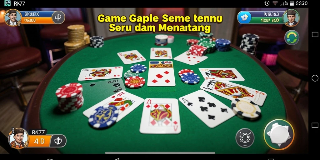 Tampilan gameplay seru dalam permainan Gaple RK77.