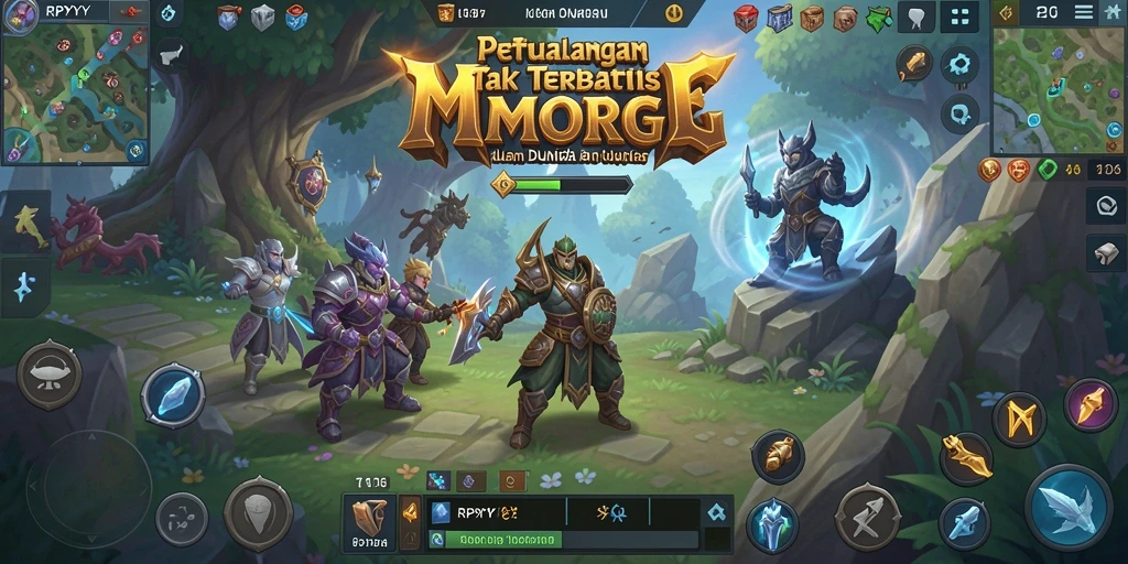 Screenshot gameplay RPYYY menunjukkan pertarungan seru di dunia MMORPG.