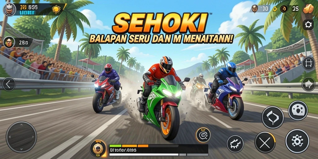 Tampilan gameplay menegangkan dari balapan SEHOKI.