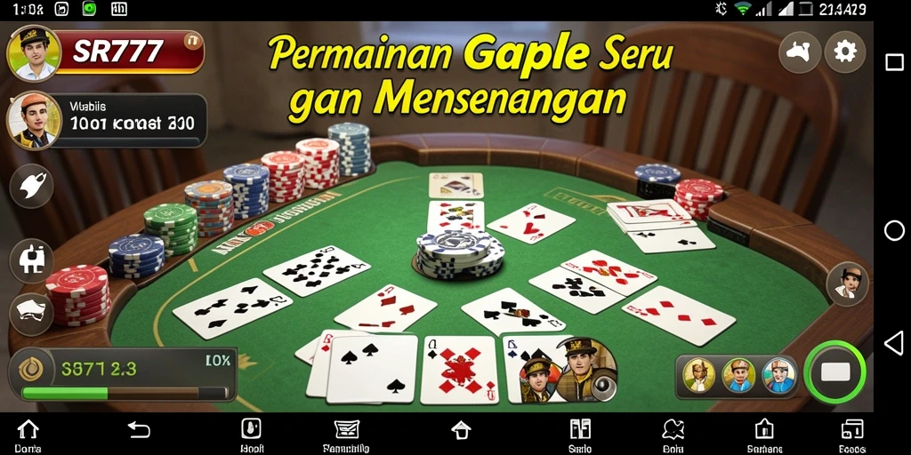 Tampilan gameplay Gaple SR777 yang seru dan interaktif.
