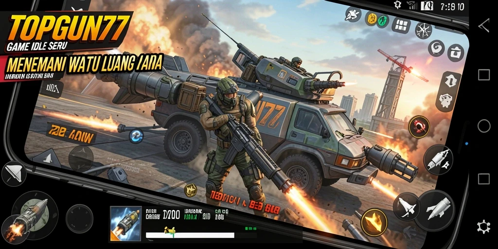 Tampilan gameplay seru di TOPGUN77 dengan karakter menarik.